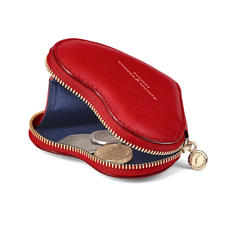 Heart Coin Purse in Scarlet Saffiano