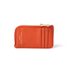 Zipped Coin & Card Holder in Marmalade Pebble