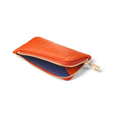 Zipped Coin & Card Holder in Marmalade Pebble