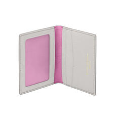 ID & Travel Card Holder in Light Grey Saffiano