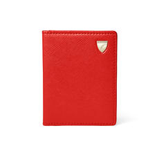ID & Travel Card Holder in Scarlet Saffiano