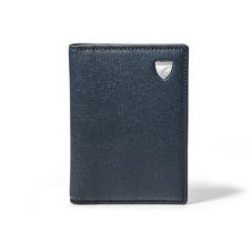 Business Card Holder in Navy Saffiano & Smooth Navy