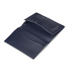 Business Card Holder in Navy Saffiano & Smooth Navy
