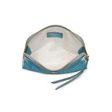 Small Essential Cosmetic Case in Deep Shine Cornflower Small Croc