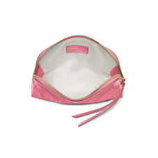 Small Essential Cosmetic Case in Deep Shine Tea Rose Small Croc