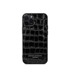 iPhone 12 Mini Case in Deep Shine Black Small Croc