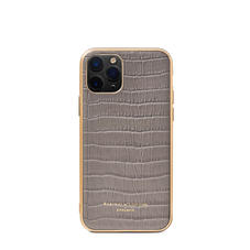 iPhone 12 Mini Case in Deep Shine Warm Grey Small Croc