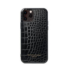 iPhone 12 / 12 Pro Case in Black Patent Croc