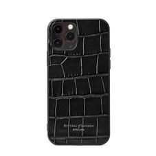 iPhone 12 / 12 Pro Case in Deep Shine Black Croc