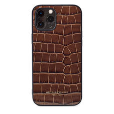 iPhone 12 Pro Max Case in Deep Shine Chestnut Small Croc