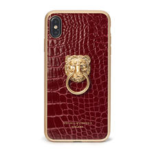 Lion iPhone Xs Max Case in Bordeaux Patent Croc