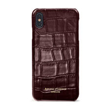 iPhone Xs Max Case in Deep Shine Amazon Brown Croc