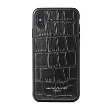 iPhone Xs Max Case with Black Edge in Deep Shine Black Croc