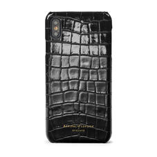iPhone Xs Max Case in Black Patent Croc