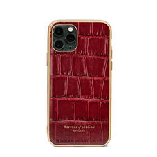 iPhone 11 Pro Case with Gold Edge in Deep Shine Bordeaux Croc