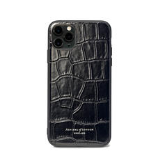 iPhone 11 Pro Case with Black Edge in Deep Shine Black Croc