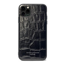 iPhone 11 Pro Max Case with Black Edge in Deep Shine Black Croc