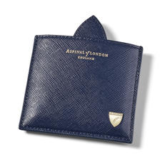 Compact Mirror in Navy Saffiano