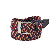 Braided Jeans Belt in Navy, Gold & Bordeaux