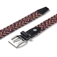 Braided Jeans Belt in Navy, Gold & Bordeaux