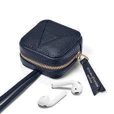 London AirPod Case in Navy Pebble