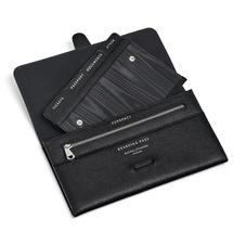 Travel Wallet with Removable Inserts in Black Saffiano