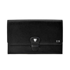 Travel Wallet with Removable Inserts in Black Saffiano