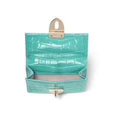 Small Mayfair Purse in Chalkhill Blue Patent Croc