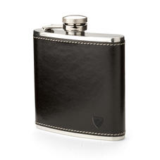 Classic 5oz Leather Hip Flask in Smooth Black