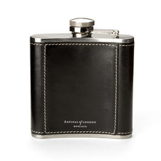Classic 5oz Leather Hip Flask in Smooth Black