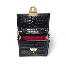 Mayfair Phone Case in Black Patent Croc