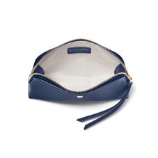 Small Essential Cosmetic Case in Navy Saffiano