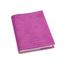 A5 Refillable Leather Journal in Deep Shine Hibiscus Small Croc
