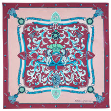 Aspinal Signature Shield Silk Scarf in Bordeaux