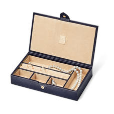 Paris Jewellery Box in Midnight Blue Silk Lizard