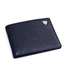 8 Card Billfold Wallet in Navy Saffiano & Smooth Navy