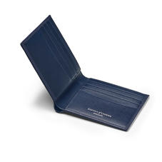 8 Card Billfold Wallet in Navy Saffiano & Smooth Navy