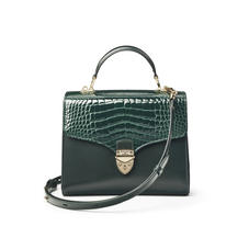 Mayfair Bag in Evergreen Patent Croc & Smooth Evergreen