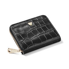 Slim Mini Continental Purse in Black Croc