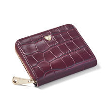 Slim Mini Continental Purse in Bordeaux Croc