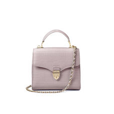Midi Mayfair Bag in Deep Shine Lilac Small Croc