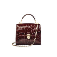 Midi Mayfair Bag in Deep Shine Amazon Brown Croc