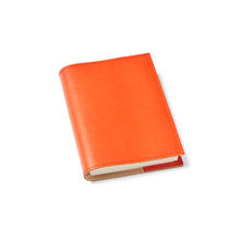 Refillable Pocket Notebook in Bright Orange Saffiano