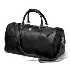 Boston Bag in Black Pebble with Silver Hardware