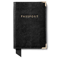 Passport Cover in Black Lizard