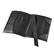 Passport Cover in Black Lizard