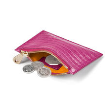 Small Essential Flat Pouch in Deep Shine Hibiscus Small Croc