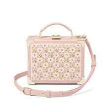 Mini Trunk Clutch in Peony Beaded with Smooth Peony
