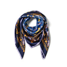 Butterfly Silk Scarf in Navy Pure Silk