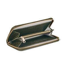 Continental Purse in Khaki Double Croc
